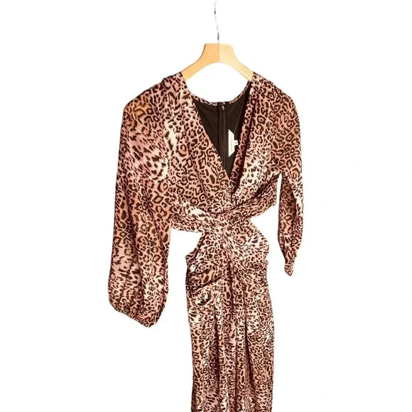 Anthropologie Ranna Gill Leopard Print Cut Out Midi Dress - Picture 5 of 15